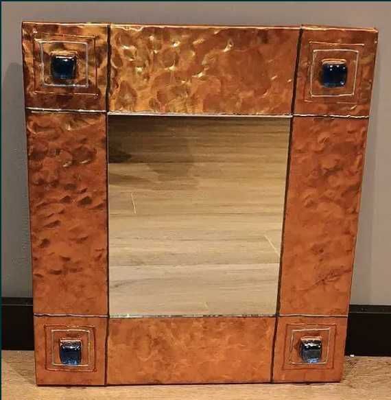 lustro w miedzianej ramie NOWE