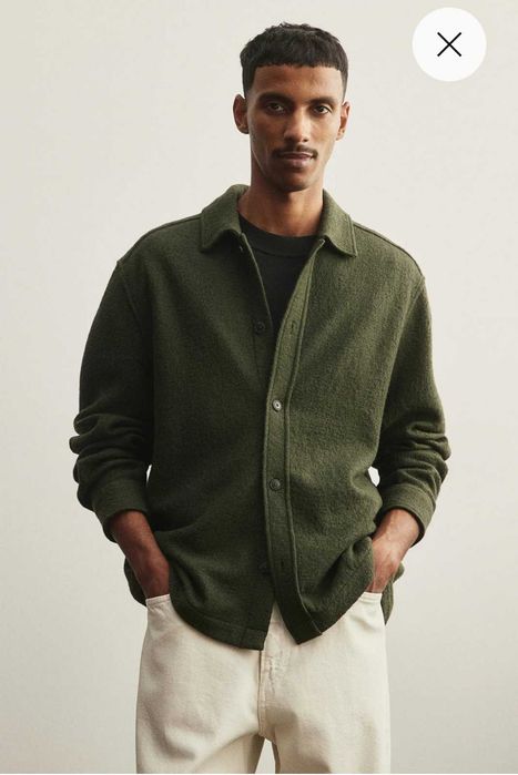 H&m овершот верхня сорочка (куртка) зі суміші вовни regular fit - M