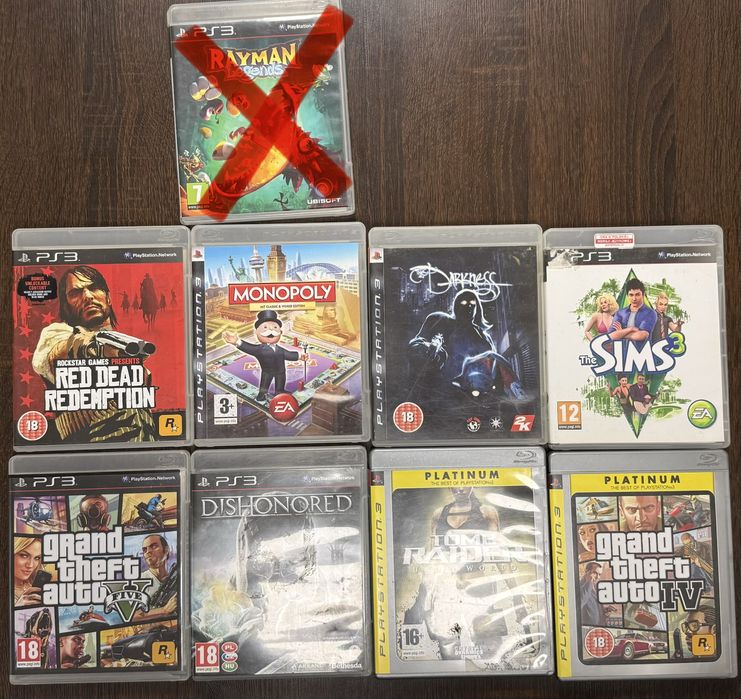 Zestaw Gier PS3 The sims 3, Red Dead Redemption, The Darkness, GTA V 4