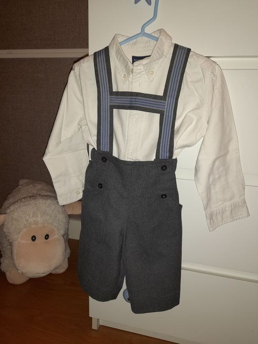 Calções/ jardineiras - verde ervilha