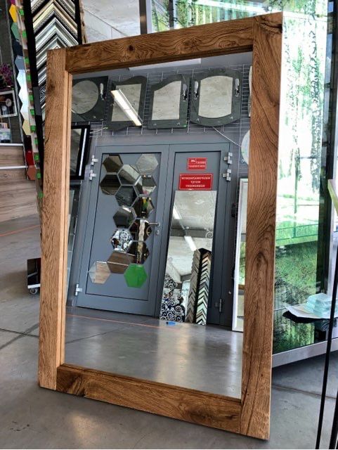 Lustro do lazienki salonu debowa rama