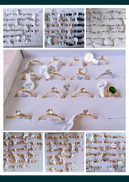 Trzy nowe pierścionki, obrączki i z cyrkonią. Prezent