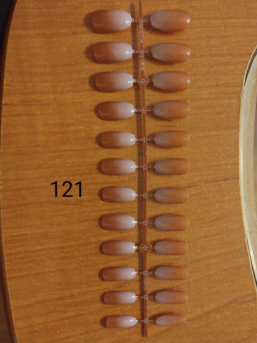 Nowe tipsy na patyku 121 zestaw tipsów sztuczne paznokcie z połyskiem