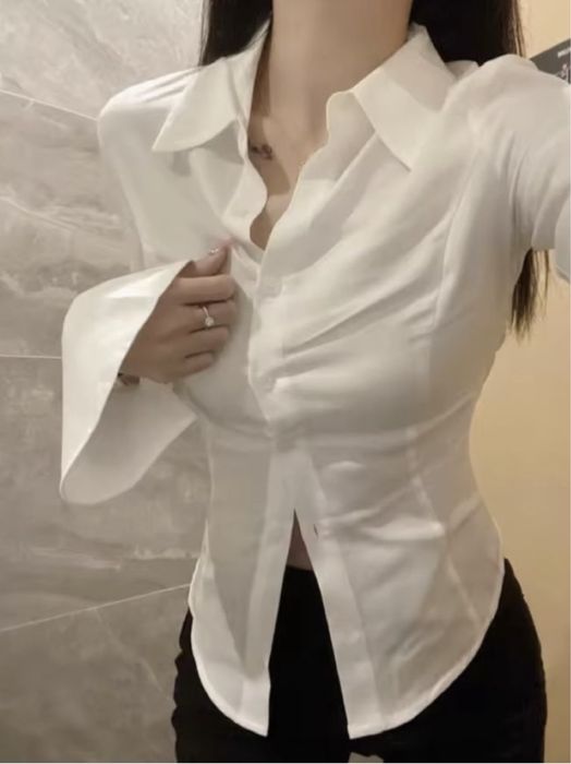 Корсетная рубашка  с завязками  modern chic ,fashion street