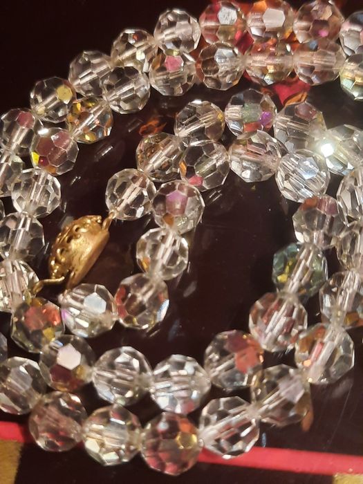 Винтажные бусы ЧССР "Аврора бореалис"