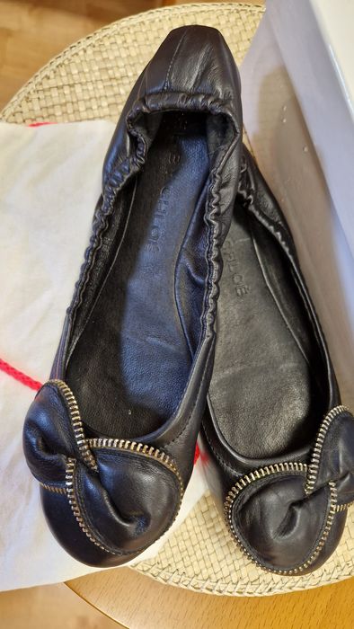 Wizytowe baleriny marki See By Chloé 40 buty jak nowe całe z naturalnej skóry czarnej