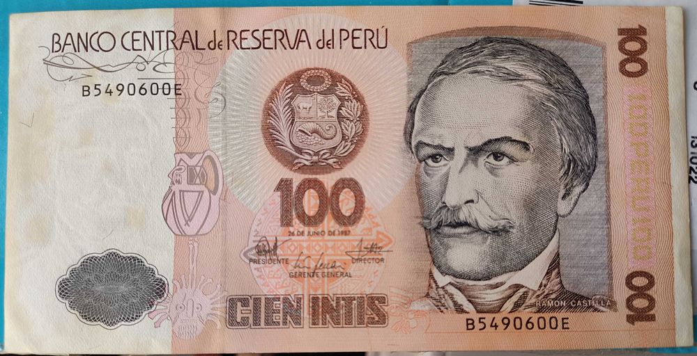 Set de 4 Notas Circuladas no Perú      ( Continente sul Americano)