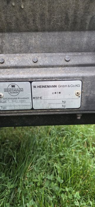 Przyczepka jednoosiowa Heinemann długa 3.1m na 1.3m  dmc1200kg zarejst