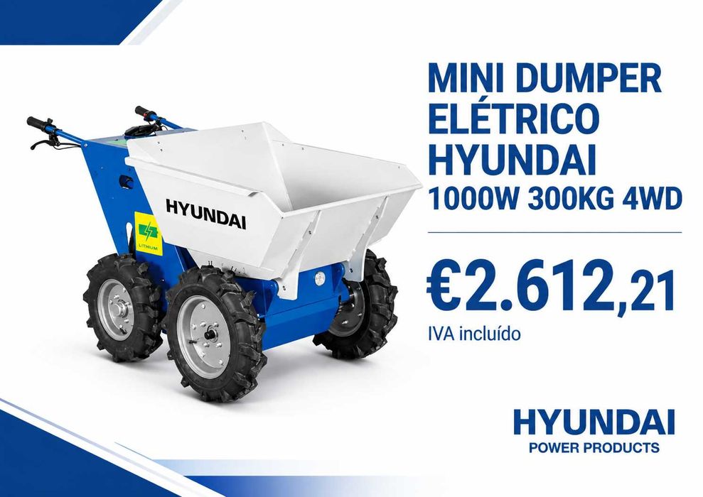 Mini Dumper Elétrico HYUNDAI 1000W 300KG 4WD LL29