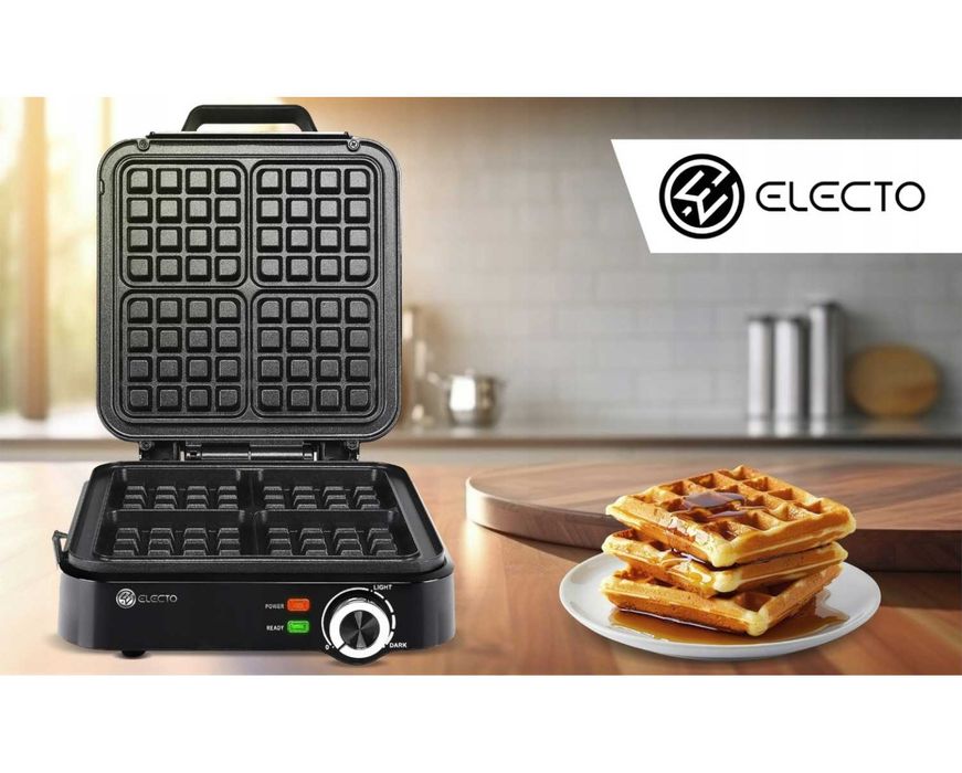 Gofrownica 4 Gofry Regulacja Temperatury Nieprzywierające Płyty 2000W