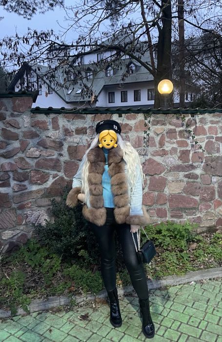 Джинсова куртка утеплена з натуральним хутром