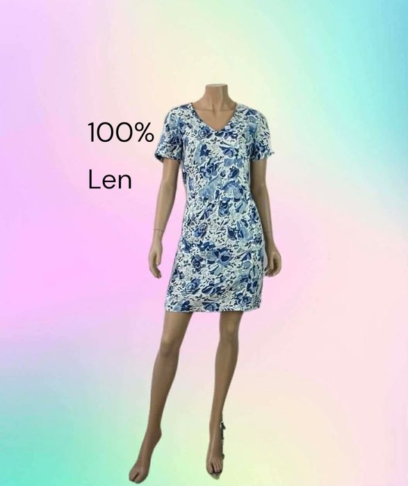 BLU sukienka damska S 100% Len
100%Len
Rozmiar S
Kolor:biały niebieski w kwiatki Stan:idealny
Podszewka 
Kieszenie
Zamek

Długość całkowita:90cm 
Szer