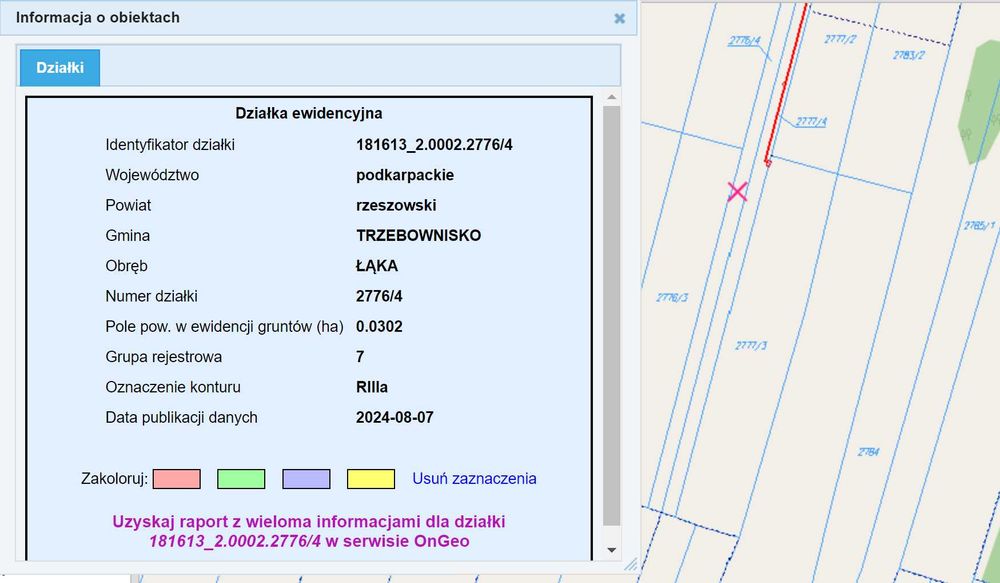 Działka rolna Łąka