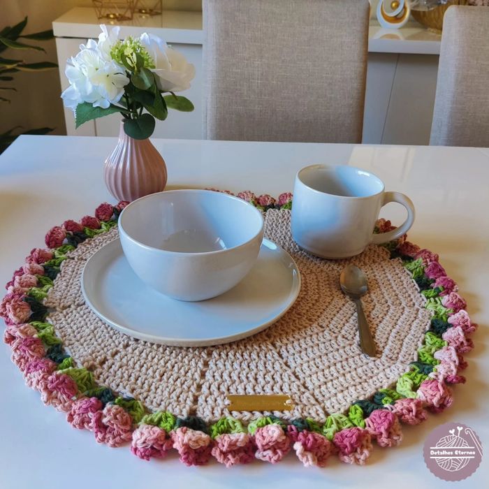 Peças em crochê feitas à mão