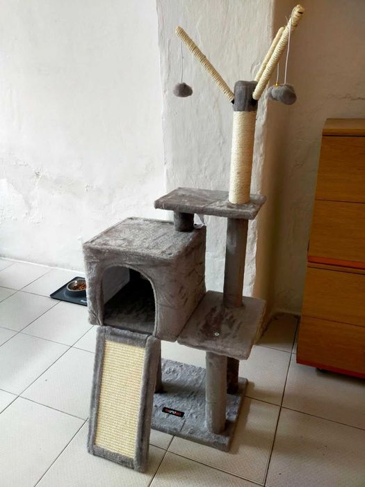 Drapak legowisko domek wysoki dla kota słupek do drapania NOWY 118 cm