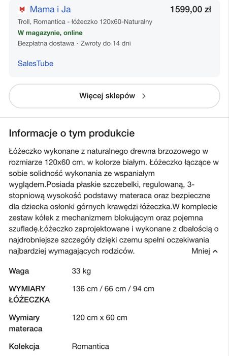Lóżeczko  Troll Romantica