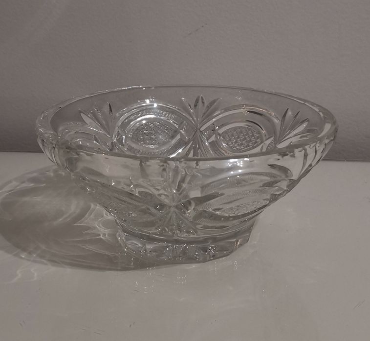 Półmisek kryształowy okrągły PRL