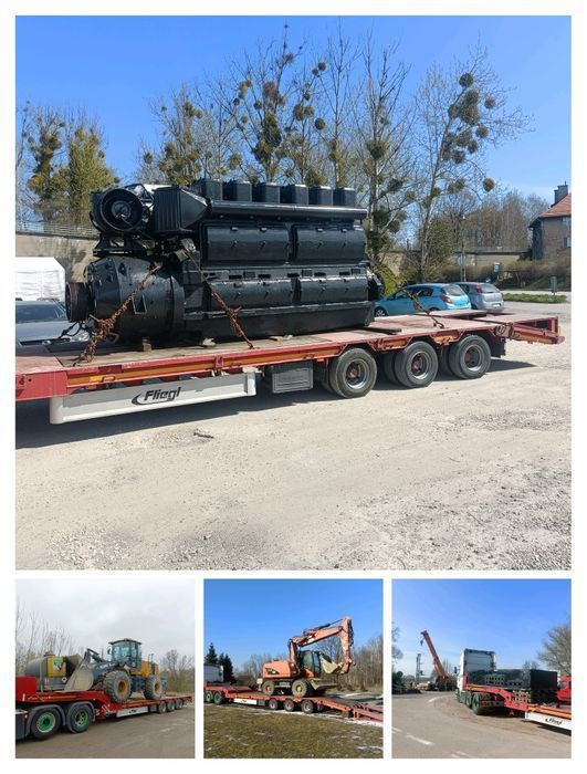 Transport towarowy, niskopodwoziowy maszyn, pojazdów, palety,platforma