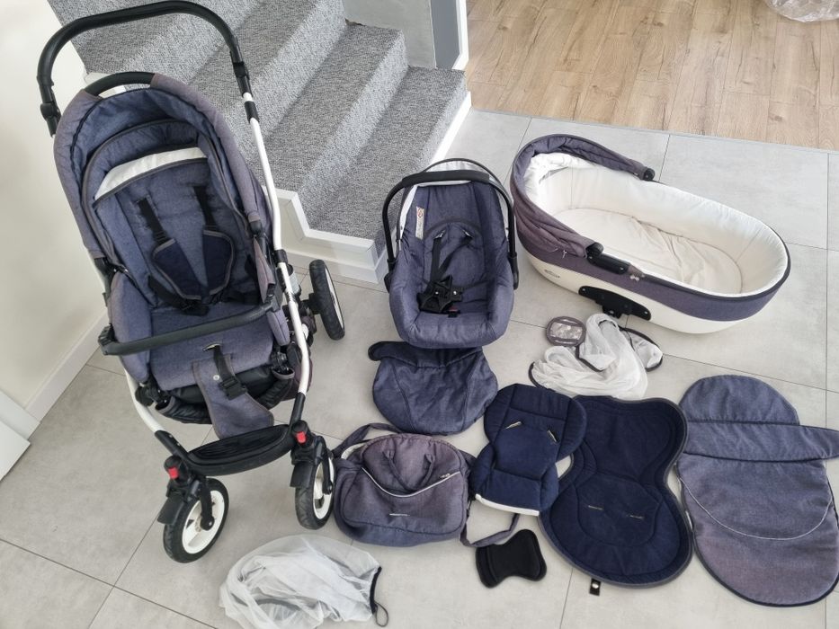 Wozek Adbor: gondola, spacerowka, nosidlo + gadzety