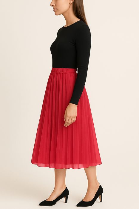 Spódnica 38 czerwona plisowana zwiewna