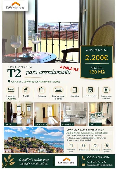 Apartamento T2 para alugar