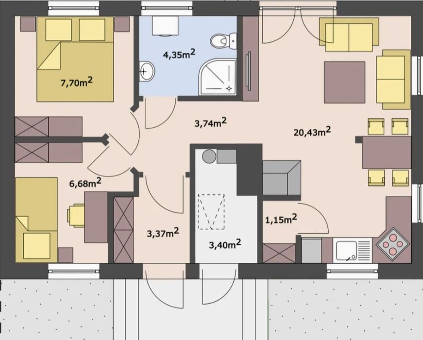 Projekt domu szkieletowego 50m2