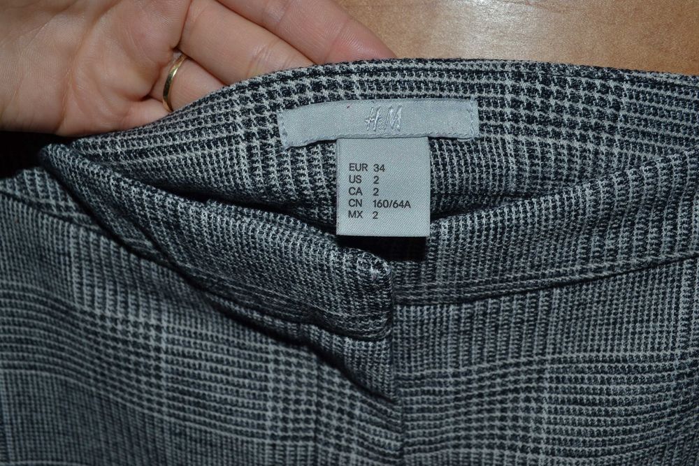 Spodnie krata kratka eleganckie w kratkę H&M XS 34 160/64A