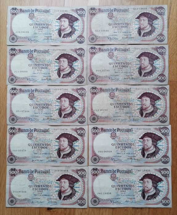 10 Notas 500escudos D.JoãoII