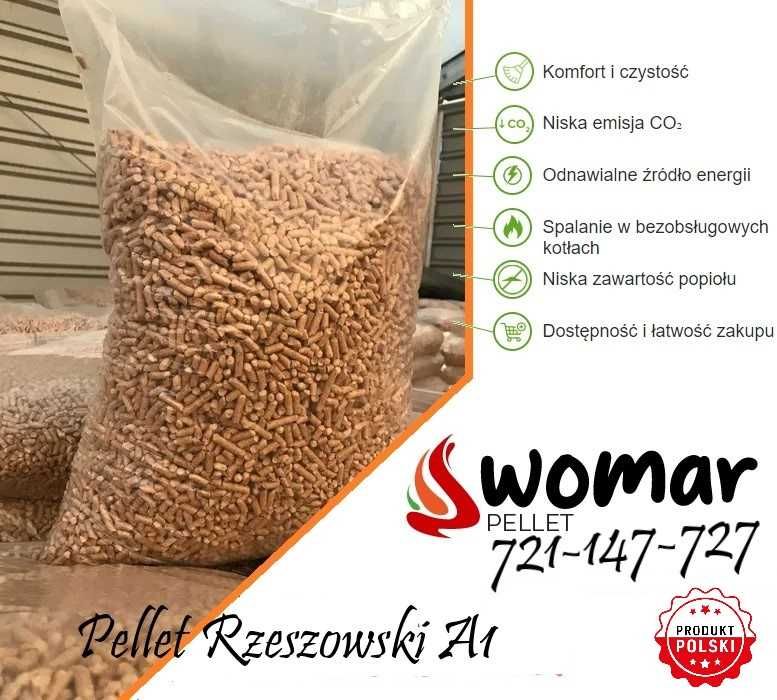 Pellet sosna buk wysoka kaloryczność klasa A1 dowóz z rozładunkiem