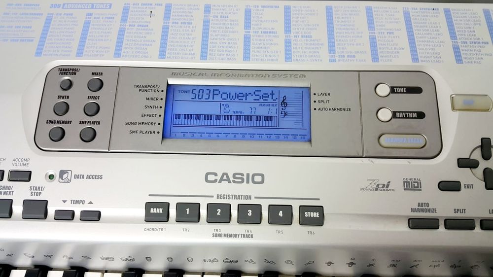 Keyboard Casio, Dynamiczna klawiatura, brzmienia z Casio MZ-200