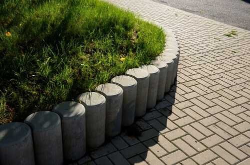 Palisada Okrągła 25cm 40cm grafit szara stopień murek oporowy opornik