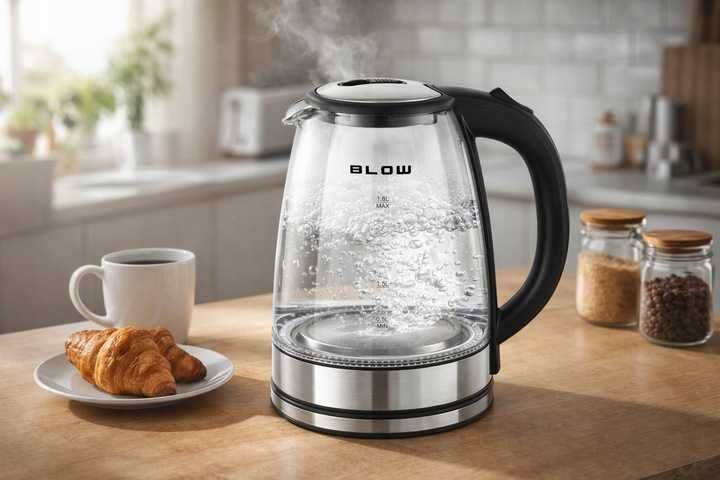 CZAJNIK Elektryczny Bezprzewodowy 1,8L mocny cichy LED STAL 2000W