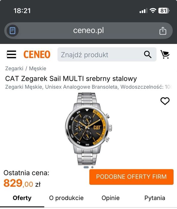 Oryginalny zegarek firmy CAT