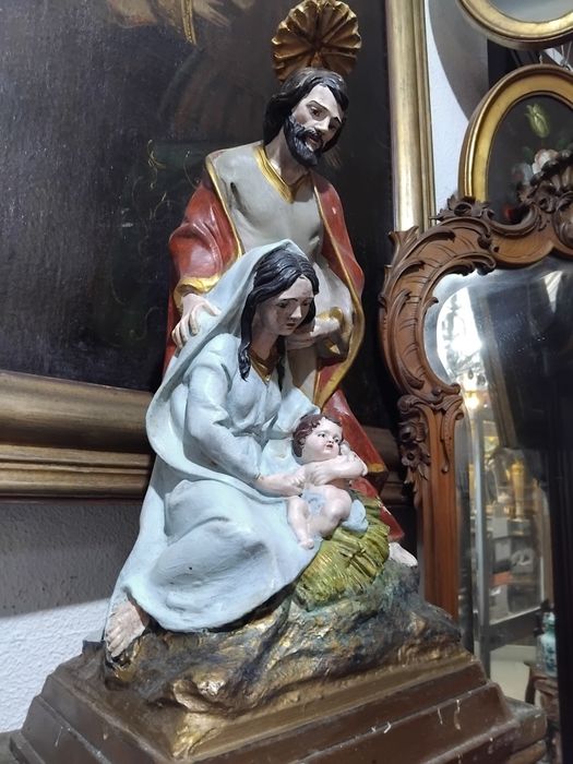 Sagrada família policromado com 53cm