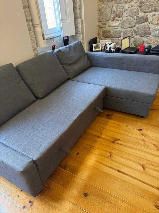 Sofá-cama de canto IKEA FRIHETEN c/ arrumação (Cinza Escuro)