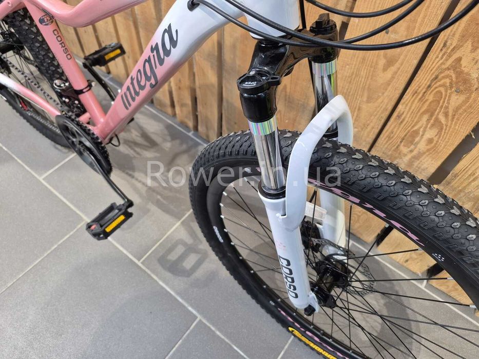 Алюмінієвий велосипед 26 AL Corso «INTEGRA» NG-26502 алюміній 15", (к-т SHIMANO) рожево-білий