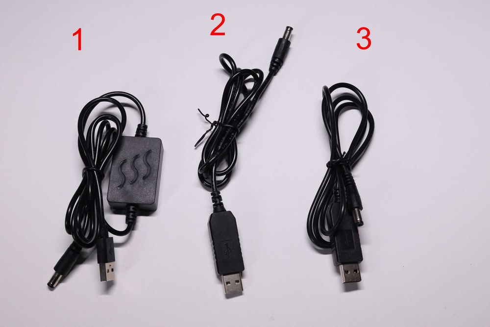 Переходники USB - DC 5.5мм 12V для роутеров/медиаконвертеров
