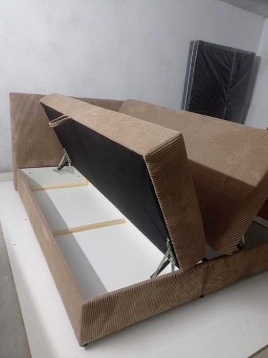 Łóżko kontynentalne tapicerowane 140/160/x200/SZTRUKS/WELUR/POJEMNIKI