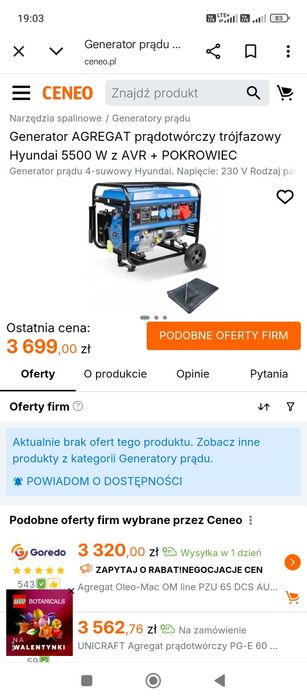 Agregat prądotwórczy Hyundai 5500 5.5 kw z sila