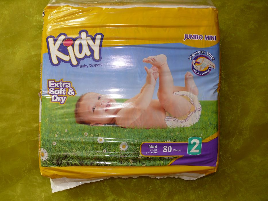 Подгузники Junior 2 Kidy 80 шт на 3-6 кг. Турция!