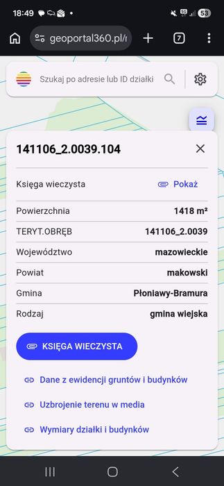 Działki rolno- leśne Zawady Huta