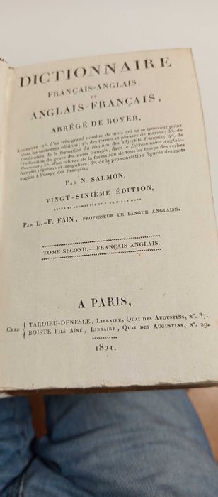 Dicionario antigo, Século XIX, 1821