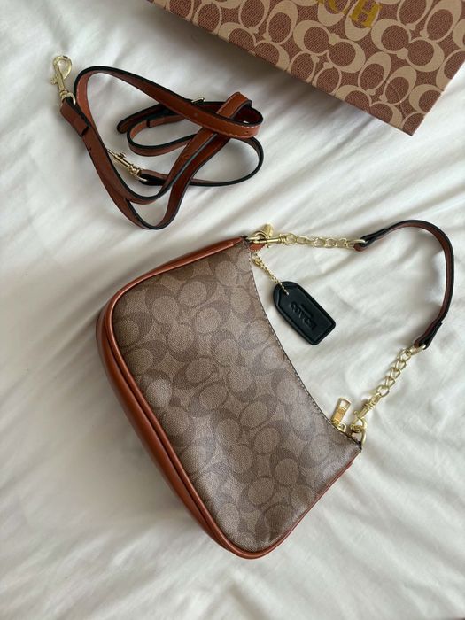 Coach Klare Crossbody Shoulder Bag Signature Canvas Brown + pasek + pudełko