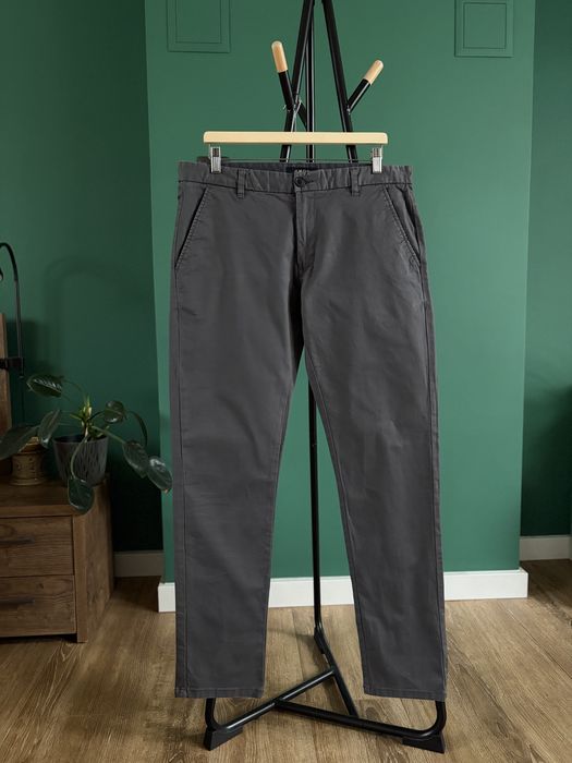 Spodnie szare 34 gray grey chino proste straight SMOG cotton bawełna