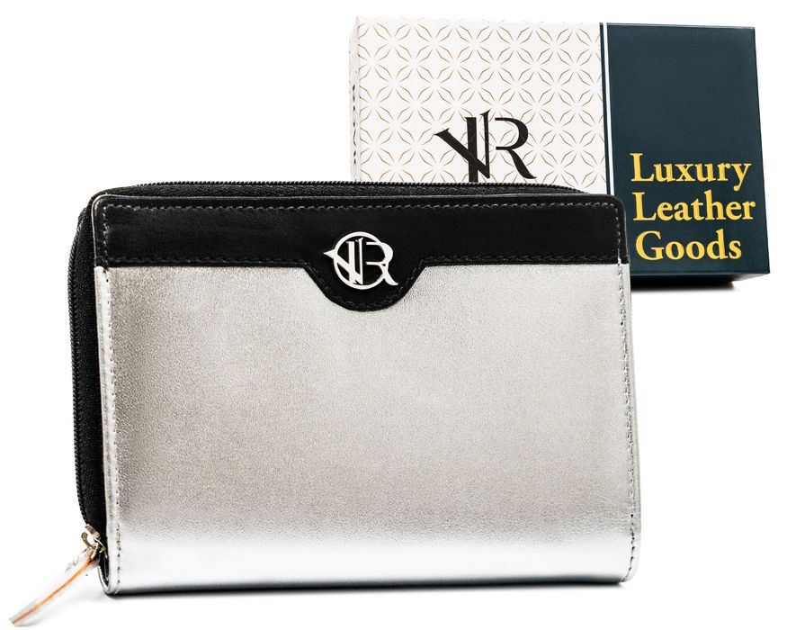 Portfel damski sk. RV-791-SLA-4958 SILVER-BLACK