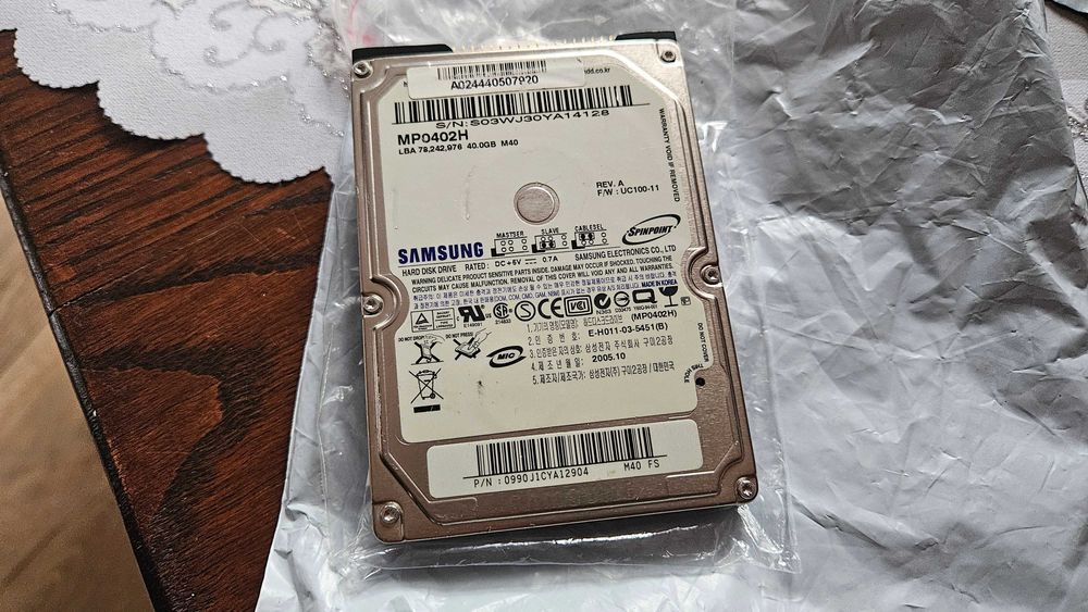 Samsung MP0402H 40GB Dysk IDE ATA 2,5" Retro