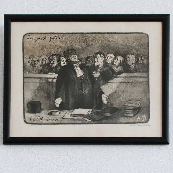 Litografia "La Plaidoirie" de Honoré Daumier assinada e numerada