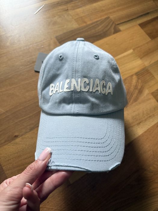Czapka z daszkiem Balenciaga błękitna