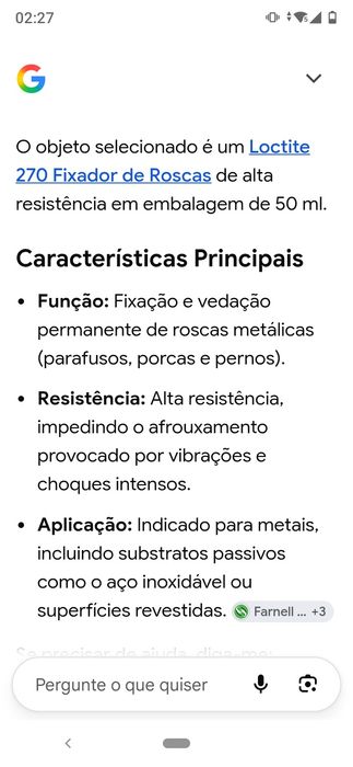 Loctite cola pernos 270 novo