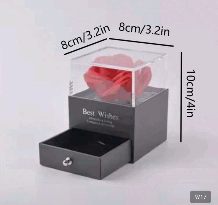 Różane pudełko różane   naszyjnik  z wysiorkiem.